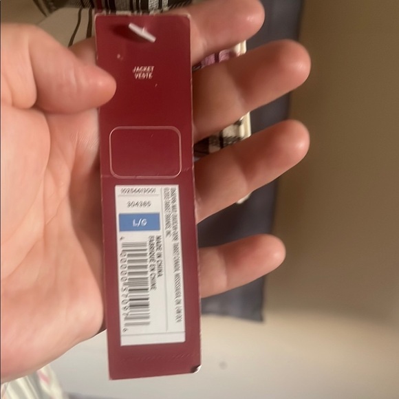 Merona Cream and Black Trench Coat with Plaid Design - Picture 4 of 9